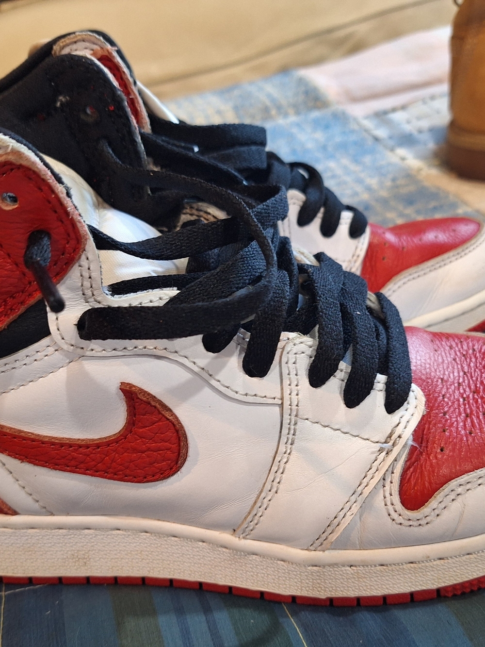 Nike Kids White, Red & Black High-Top Sneakers